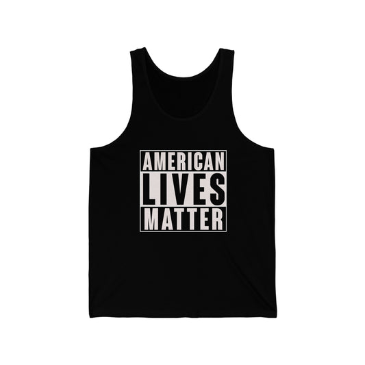 American Lives Matter White Print Tank Top