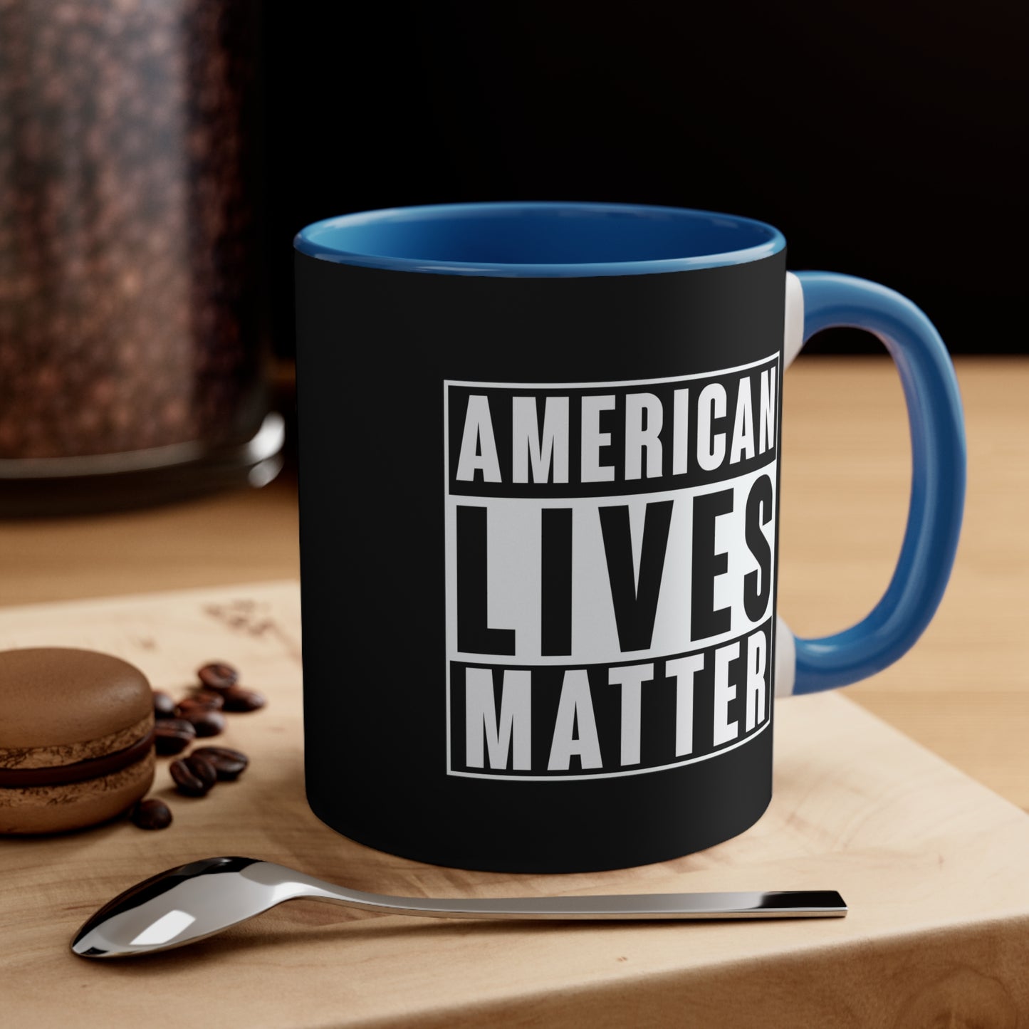 American Lives Matter Black Accent Mug