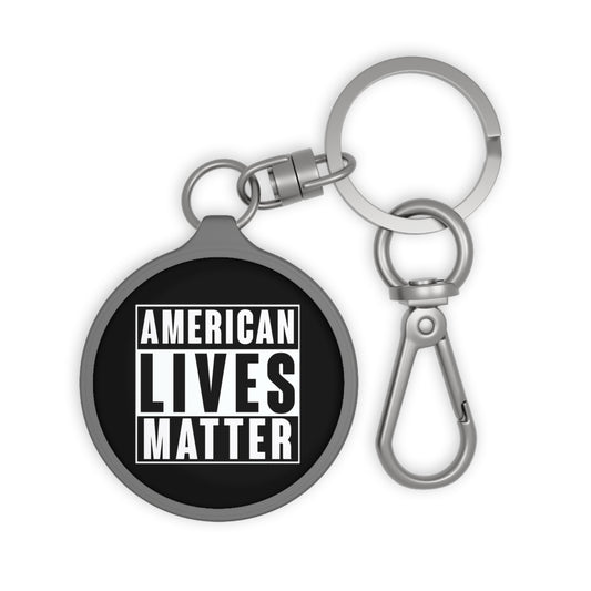 American Lives Matter White Print Key Ring