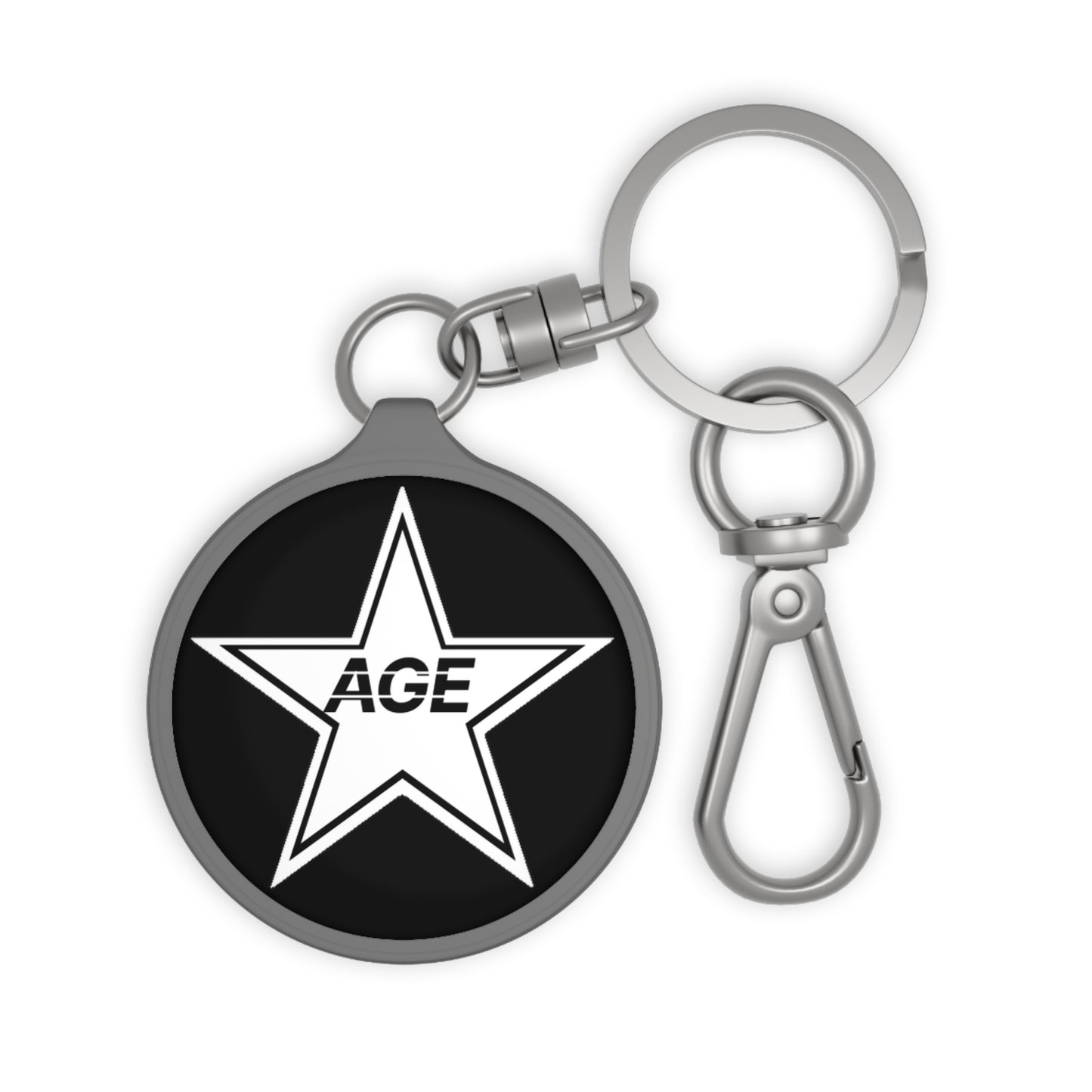 AGE Logo White Print Key Ring